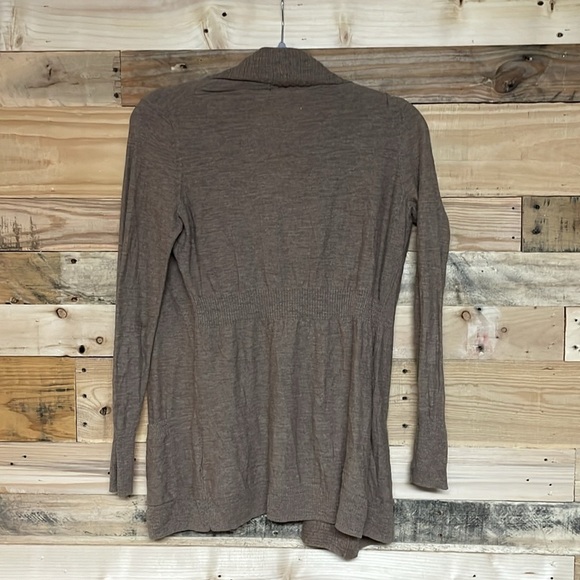 Banana Republic size Small Mocha Color Open Front Cardigan Sweater with Pockets - Picture 11 of 11
